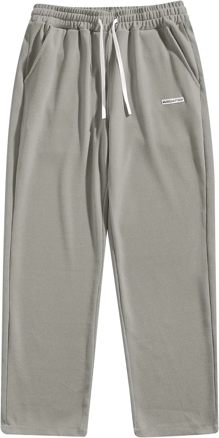 Мужские брюки свободного кроя, Corduroy Pants, светло-серый — фото 3