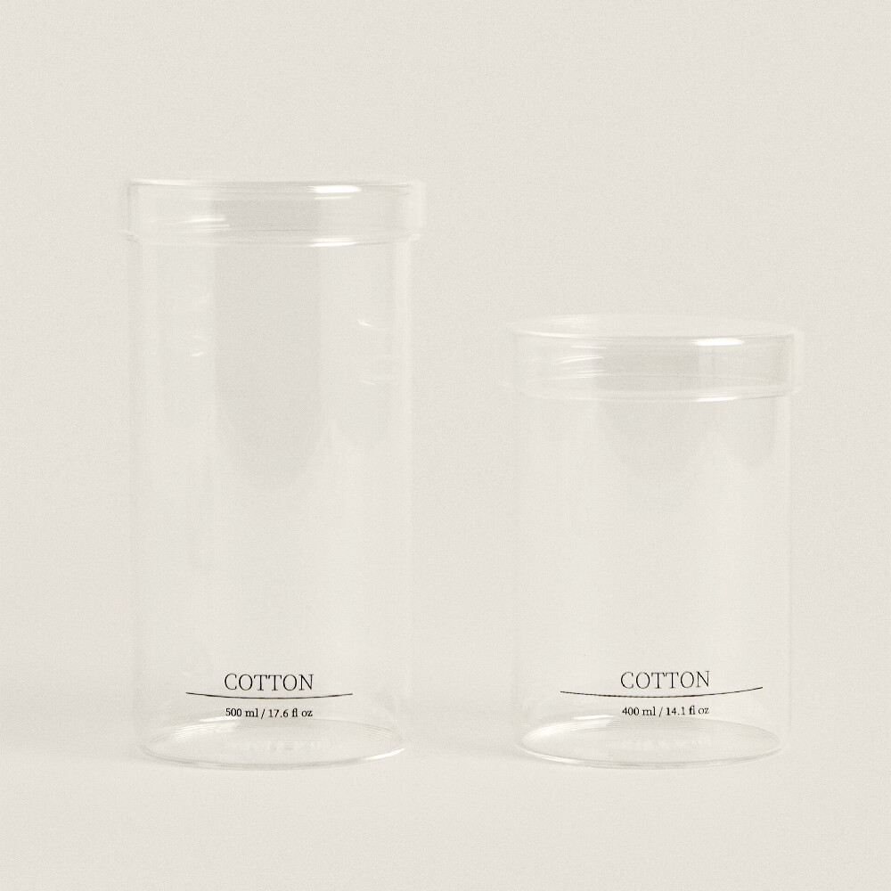 

Банка для хранения Zara Home Borosilicate Bathroom Jar With Text, прозрачный