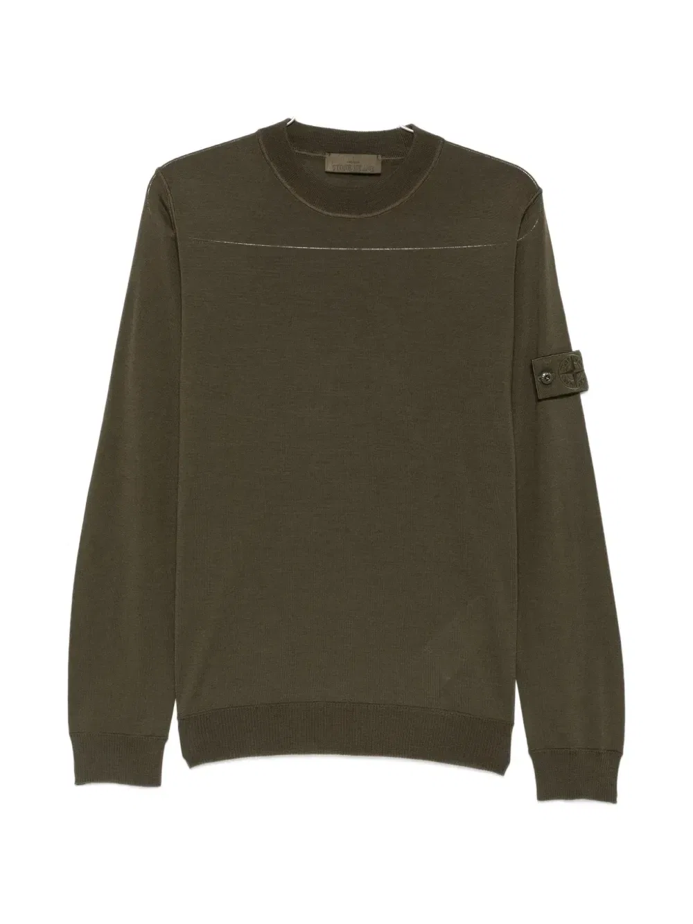 Свитер с длинными рукавами и нашивкой-логотипом Stone Island, зеленый