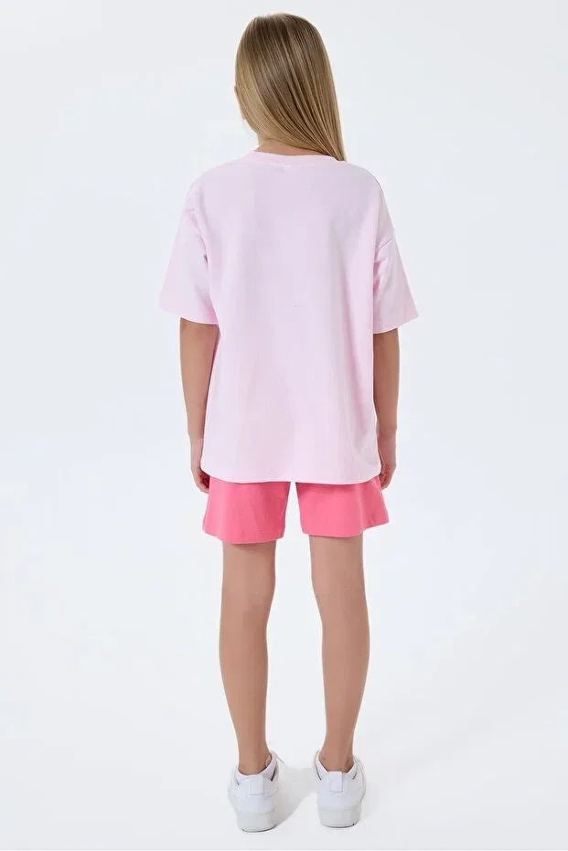 Детский комплект шорт для девочек с футболкой Basics U.S. Polo Assn., Pink — фото 4