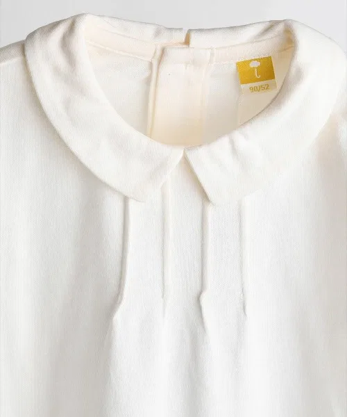 Детская футболка с воротником и пинтаками moimoln, Ivory — фото 3