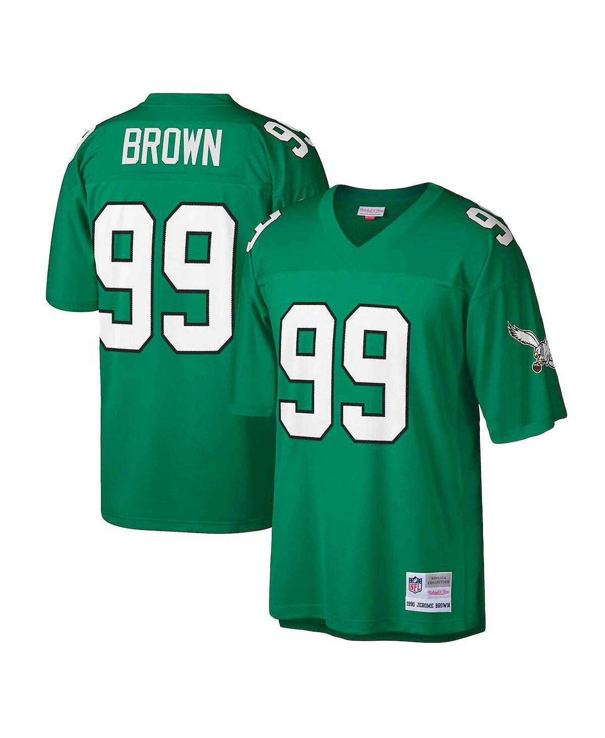 

Мужская футболка jerome brown kelly green philadelphia eagles big and tall 1990 года, копия джерси для пенсионеров Mitchell & Ness, мульти