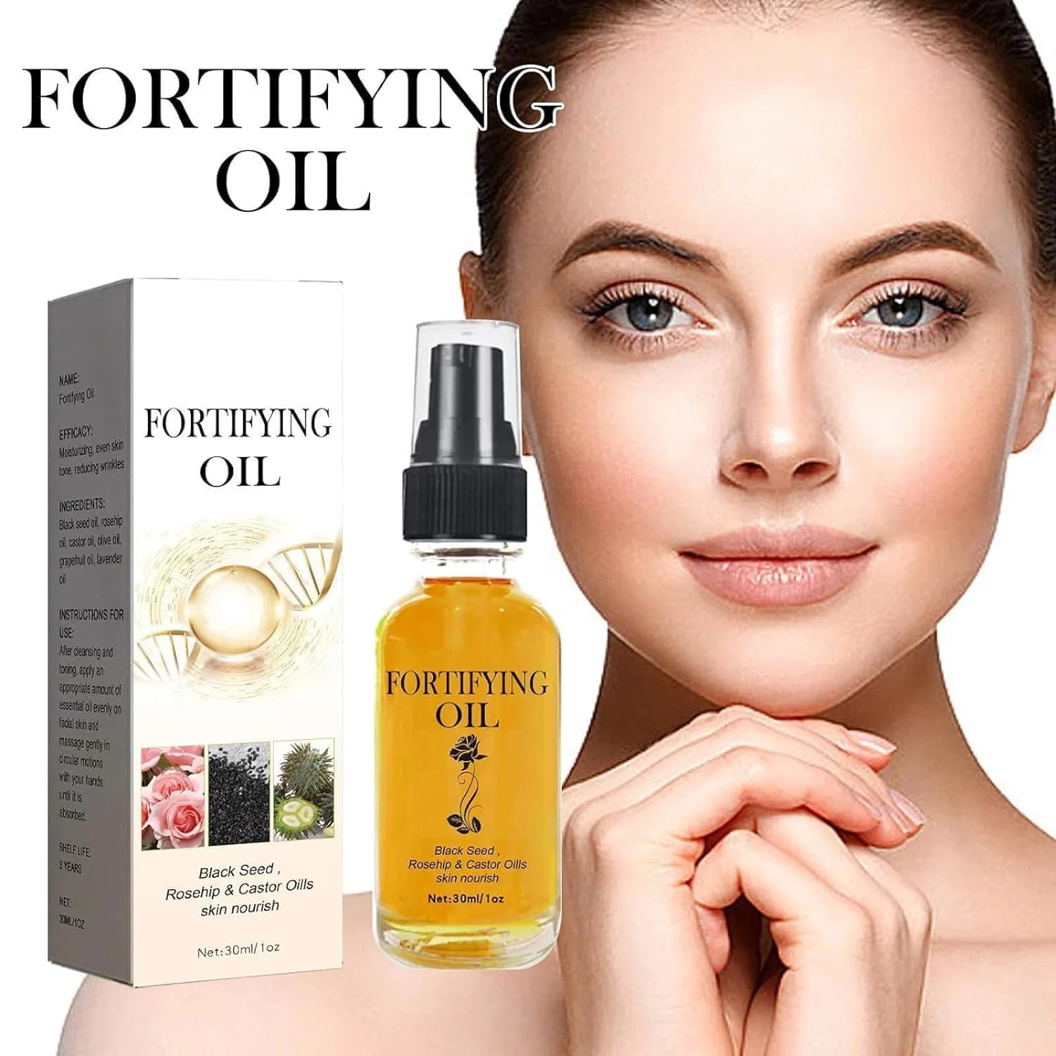Масло для лица Castor Oil Black Seed Oil Rosehip Oil Face Serum, Pelinuar, 2 шт, 30 мл, Pack of 2 — фото 2