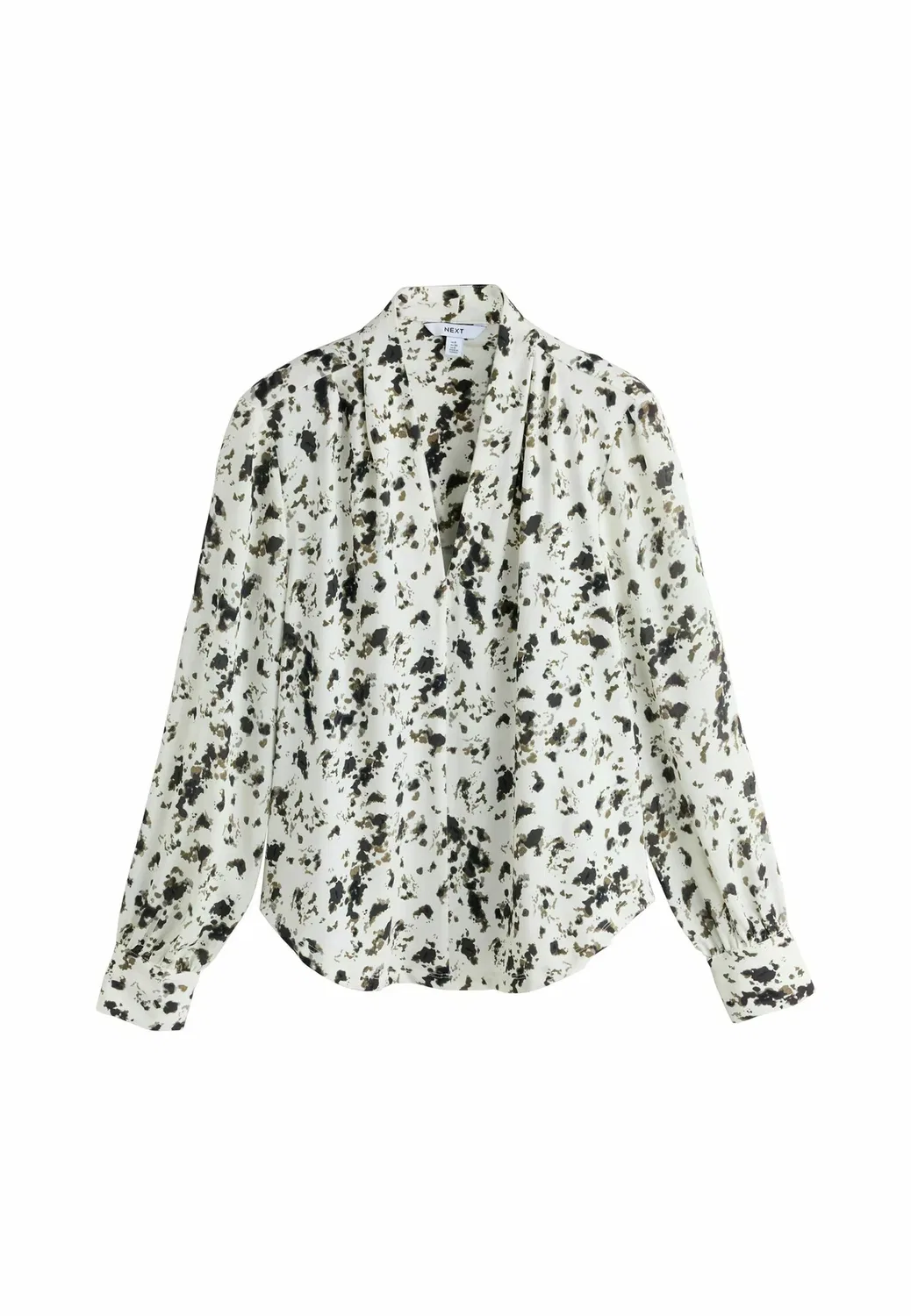 Блузка стандартного кроя с длинными рукавами и V-образным вырезом Next, Ecru Speckle Print