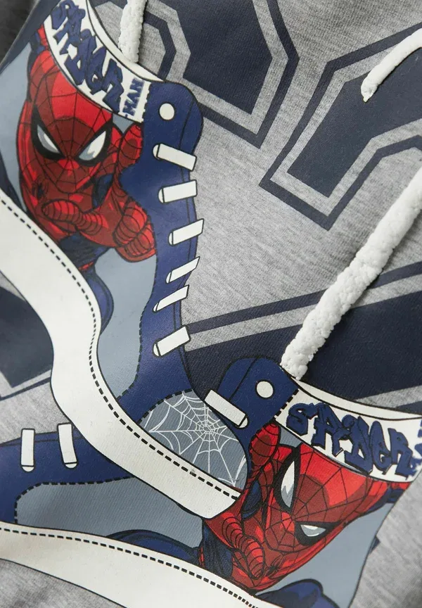 Толстовка с принтом Spiderman Name It Grey Melange, серый — фото 3