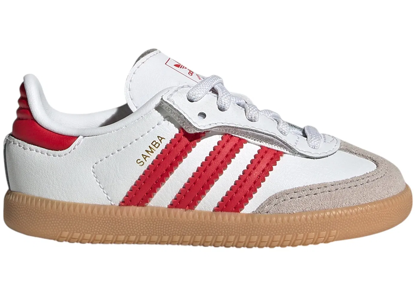 Детские кеды С замкнутым носком Adidas Samba OG Comfort Closure, Cloud White Better Scarlet Gum