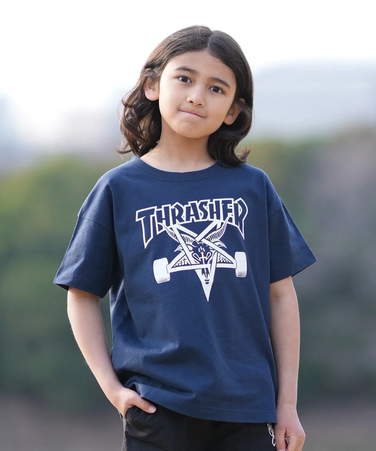 Детская футболка с принтом THRASHER 26MS905-42, Navy