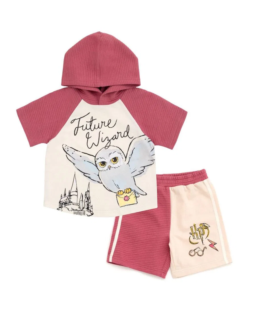 Комплект из худи и шорт с принтом Future Wizard Harry Potter, Hedwig Oatmeal Rose