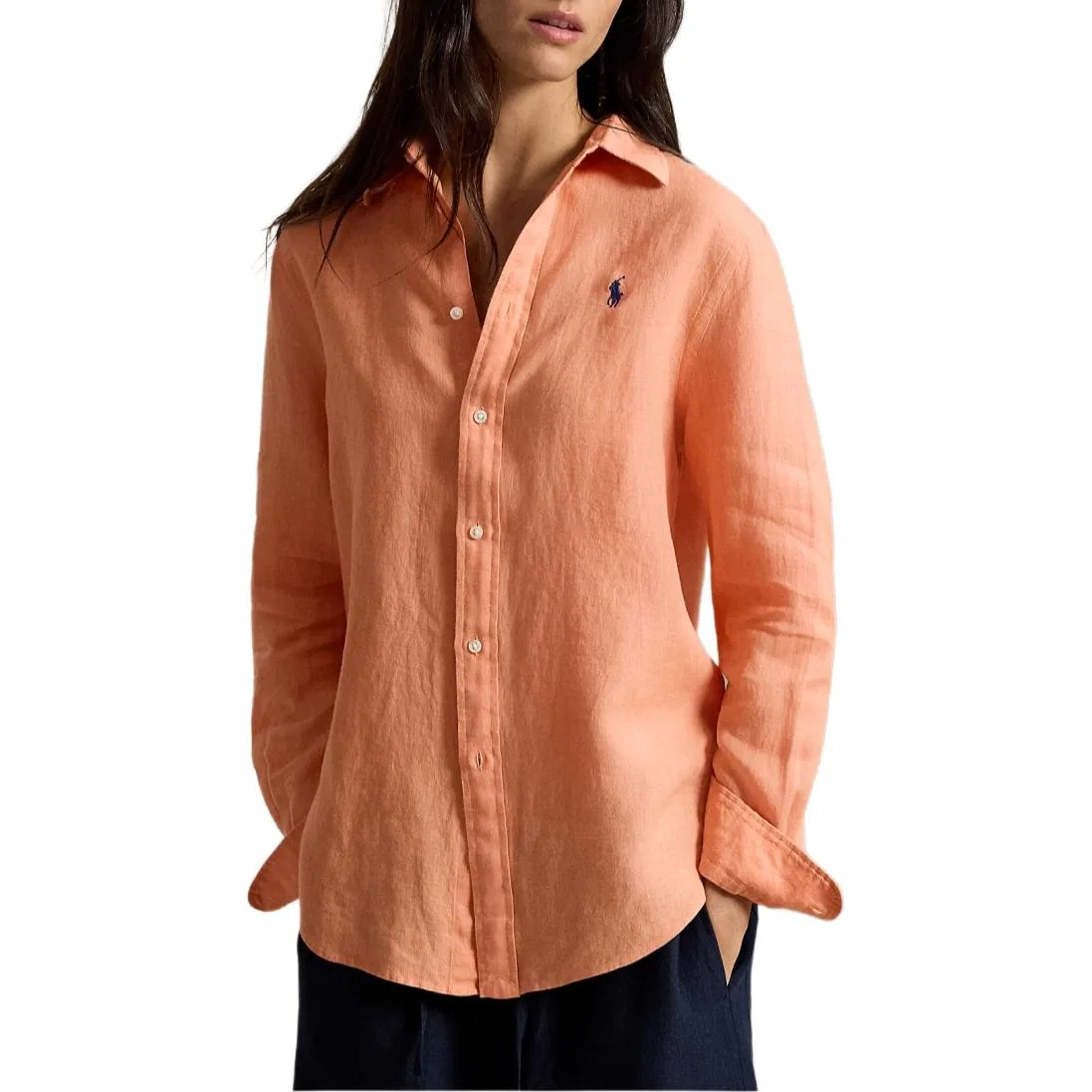 Женская рубашка с отложным воротником Polo Ralph Lauren, Orange — фото 4