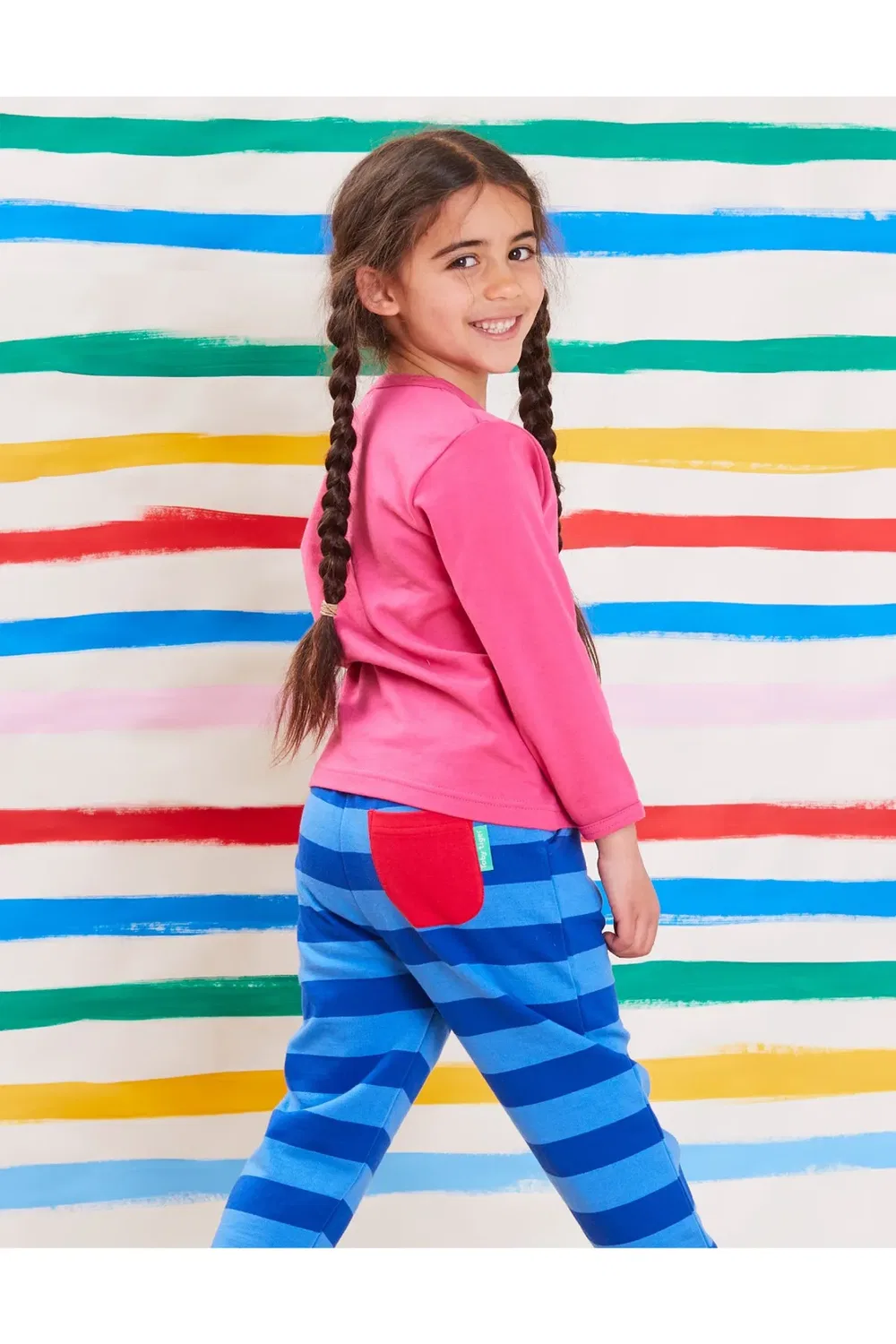 Детские спортивные штаны Striped joggers Toby Tiger, Blue — фото 2