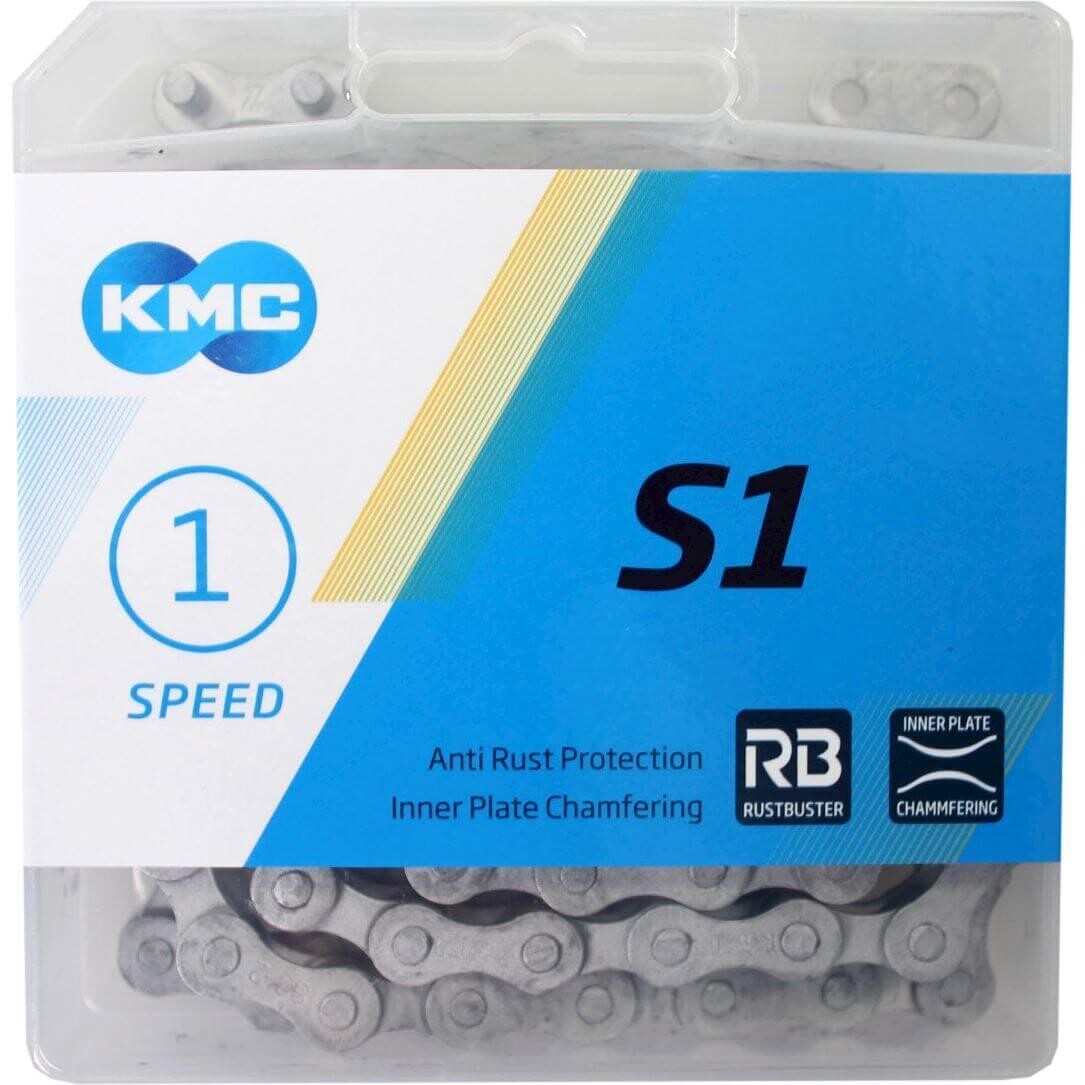 

Широкая цепочка KMC S1 RB+ 1 - полосная, серебро