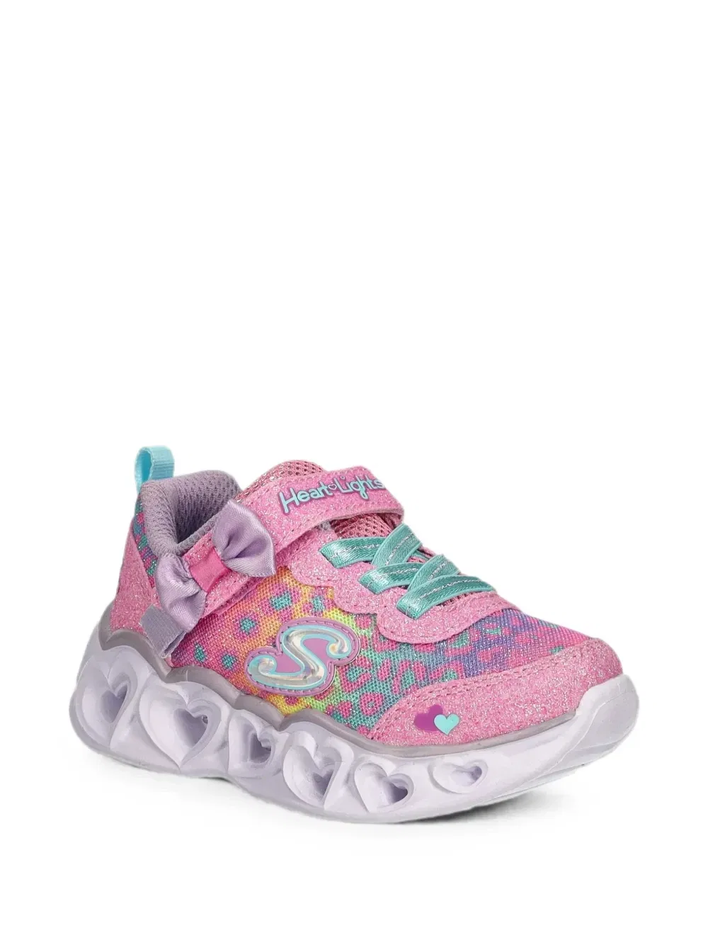 Кроссовки Heart Lights с бантом Skechers, розовый