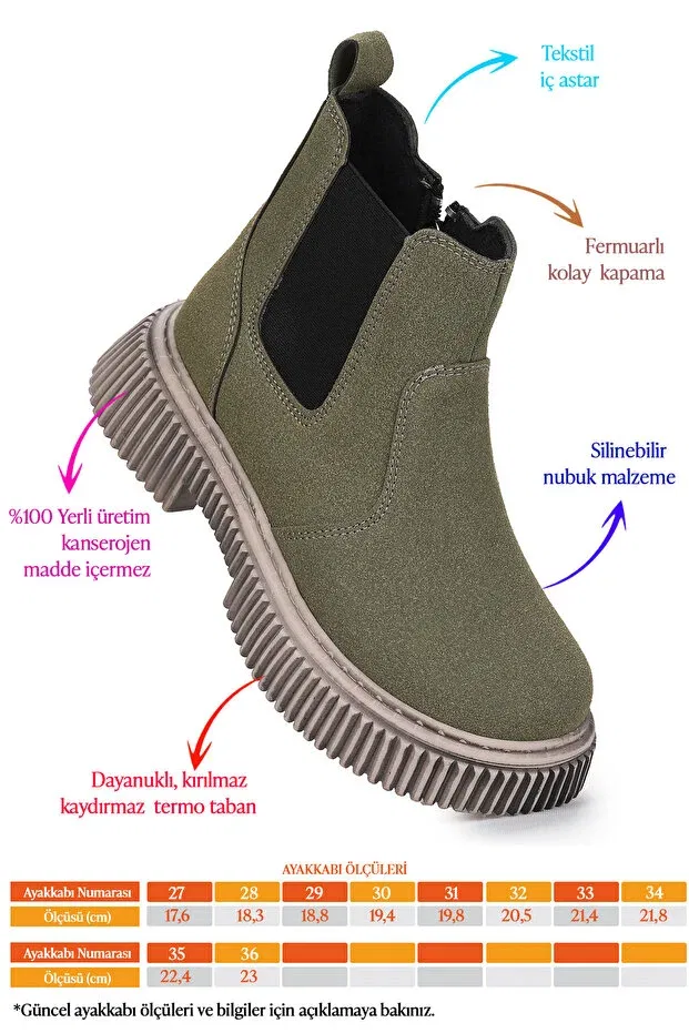 Детские ботинки для девочек на плоской подошве Penka Kiko Kids, Khaki — фото 3