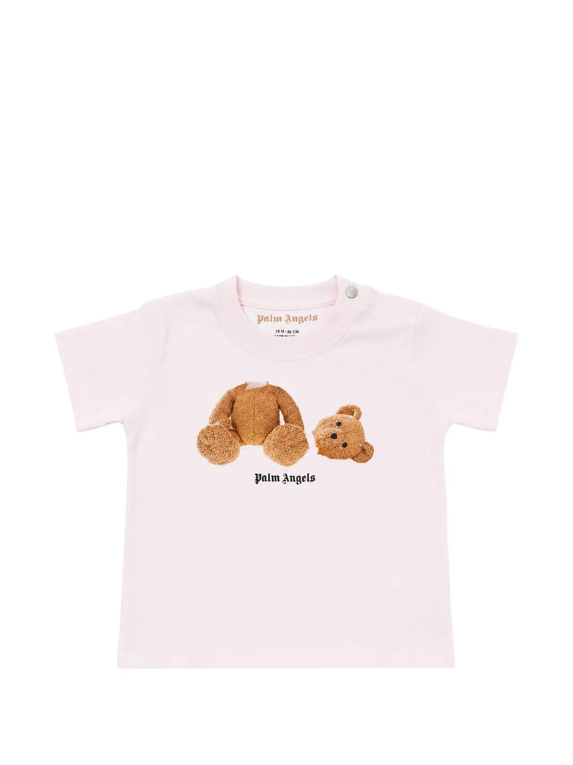 Футболка с принтом Palm Angels Kids, розовый