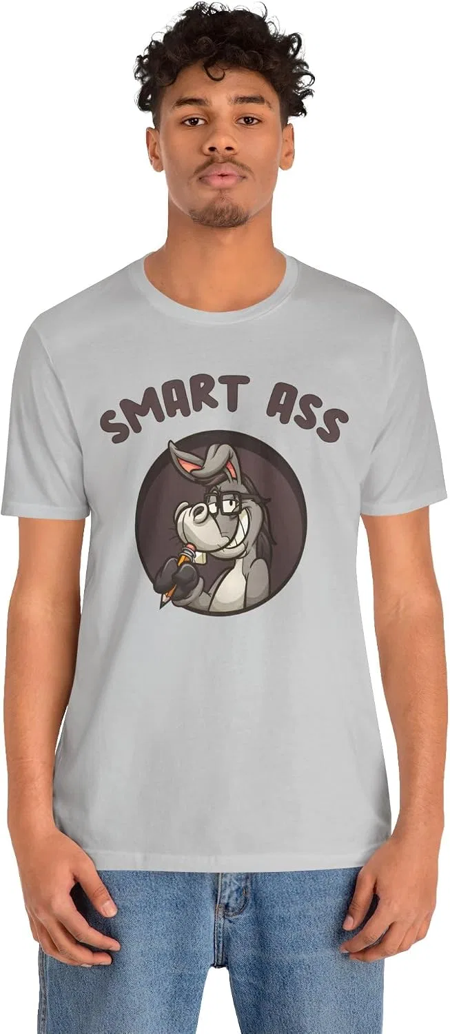 Женская футболка с принтом Smart Ass, Athletic Grey — фото 4