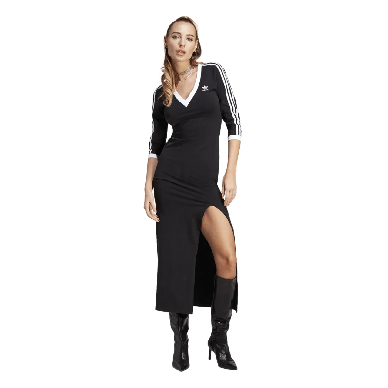 Женское платье-макси Maxi Dress Adidas, черный/белый — фото 3