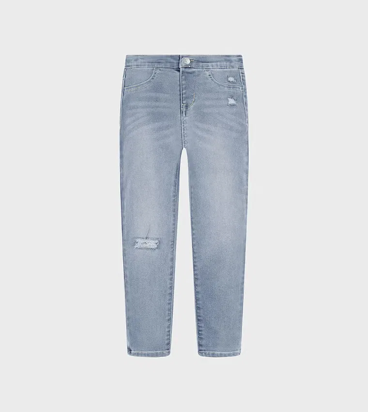 Джеггинсы рваные с эластичным поясом Levi'S, голубой