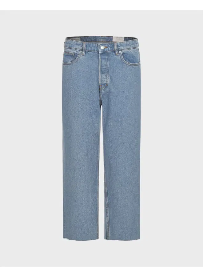 Джинсы классические с необработанным краем Zara, синий