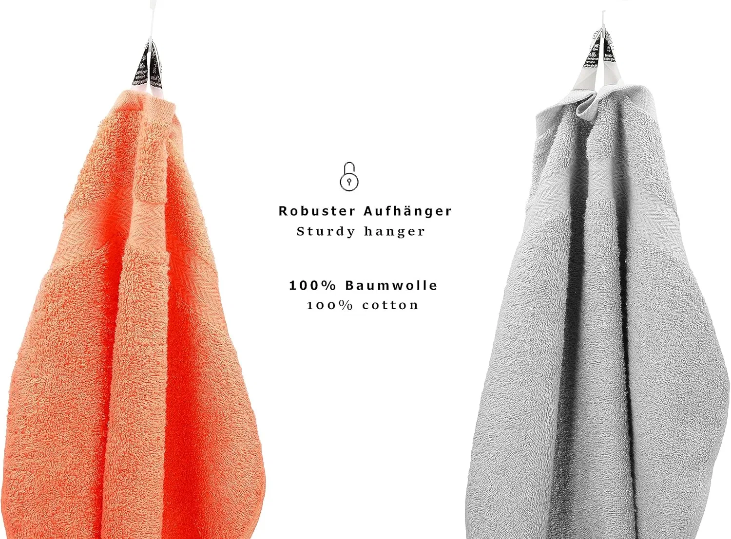 Комплект фланелевых полотенец 30x30 см, 10 шт, Betz, 100% хлопок, Orange Silver Grey — фото 3