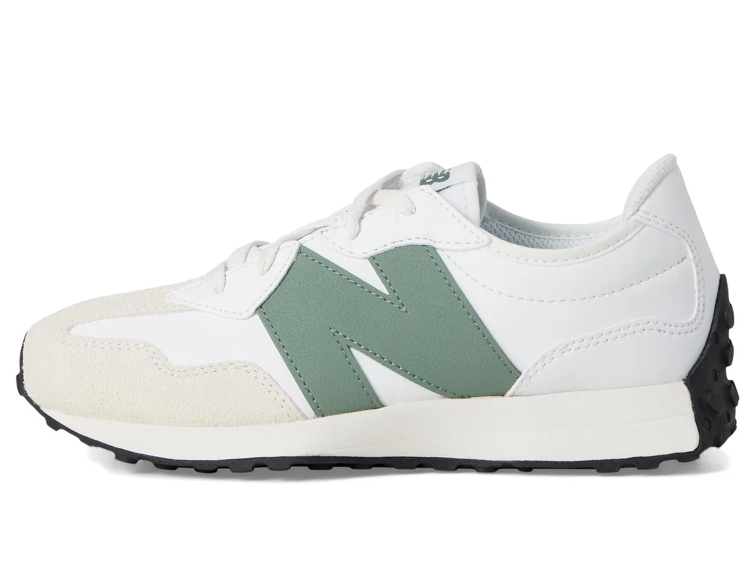 Детские кроссовки для мальчиков с шнуровкой 327 New Balance, Dark White Juniper — фото 4