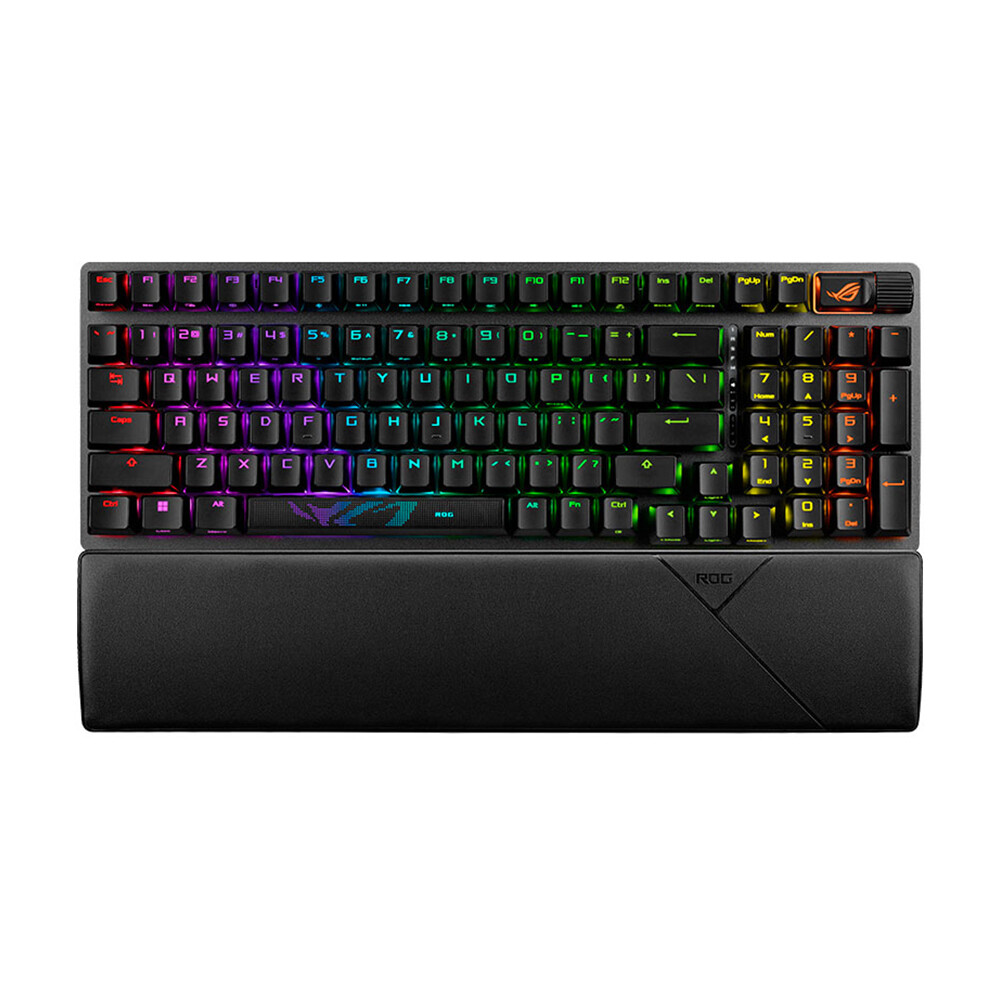 

Клавиатура игровая Asus ROG Strix Scope II 96, NX Snow white, PBT, чёрный, английская раскладка