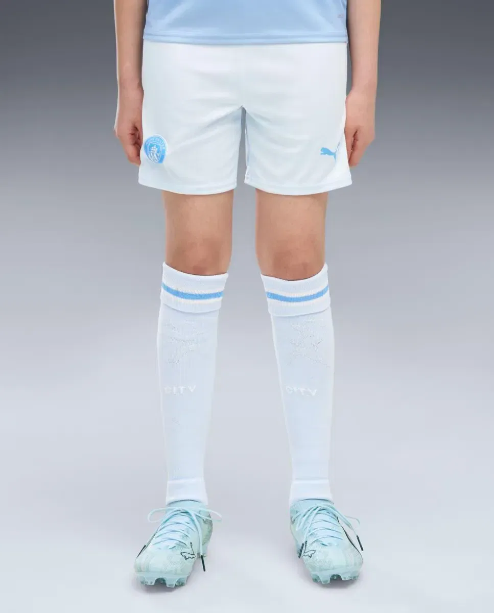 Детские шорты для мальчиков футбольные с принтом Manchester City 1ª Equipación Puma, Azul