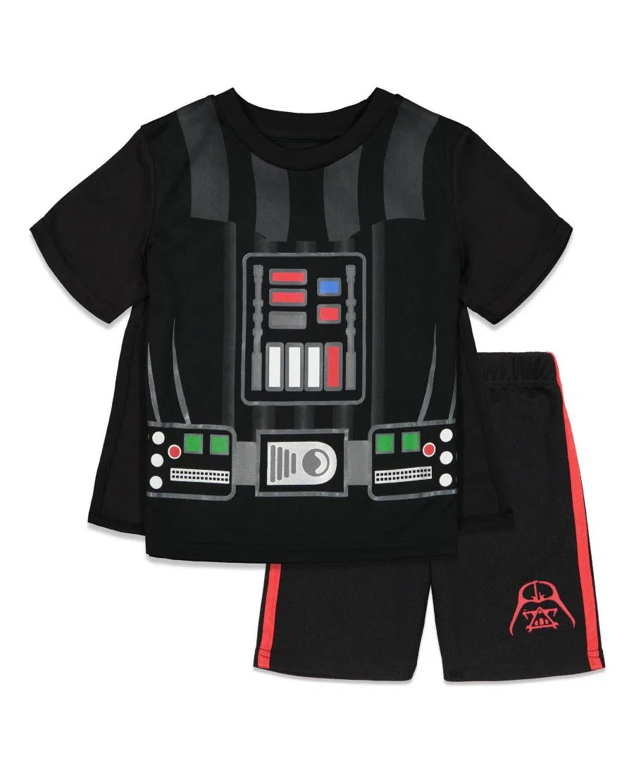 Костюм Дарта Вейдера из 3 предметов: футболка, шорты и накидка Star Wars, Black