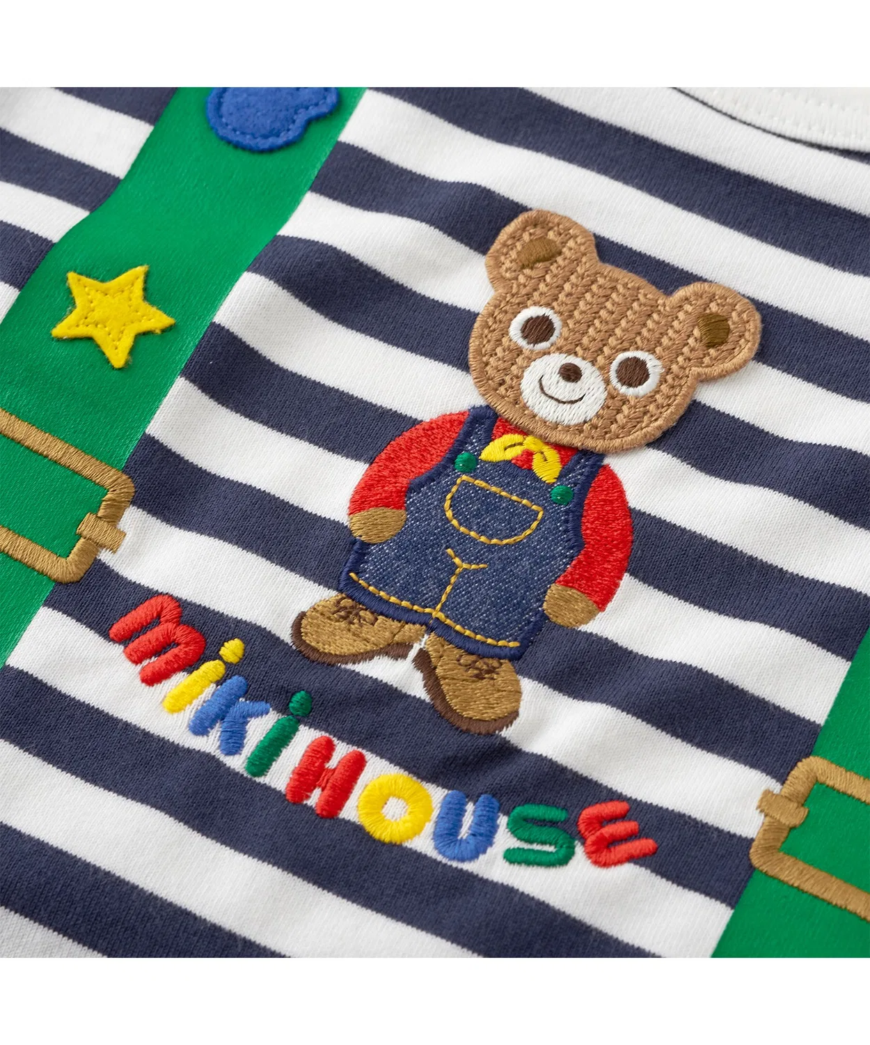 Детская футболка с коротким рукавом, с принтом, модель Pucci Suspenders Motif MIKI HOUSE, Navy — фото 3