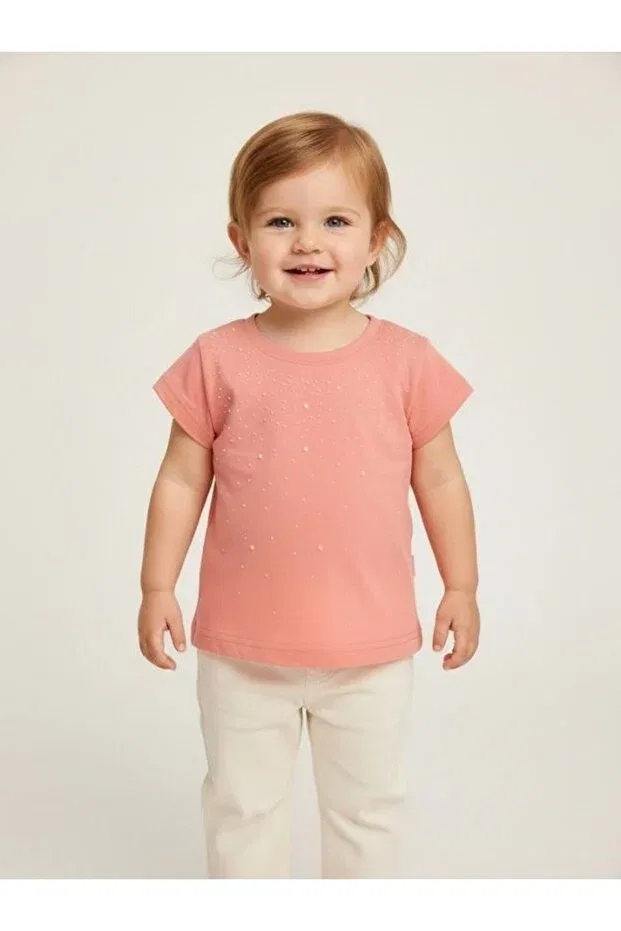 Детская футболка для девочек с коротким рукавом Zekids, Pink — фото 2