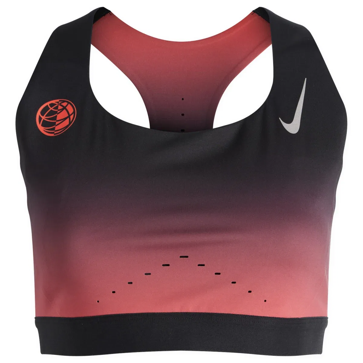 Спортивный бюстгальтер без рукавов Swift Nike, Black Bright Crimson & Metallic Silver