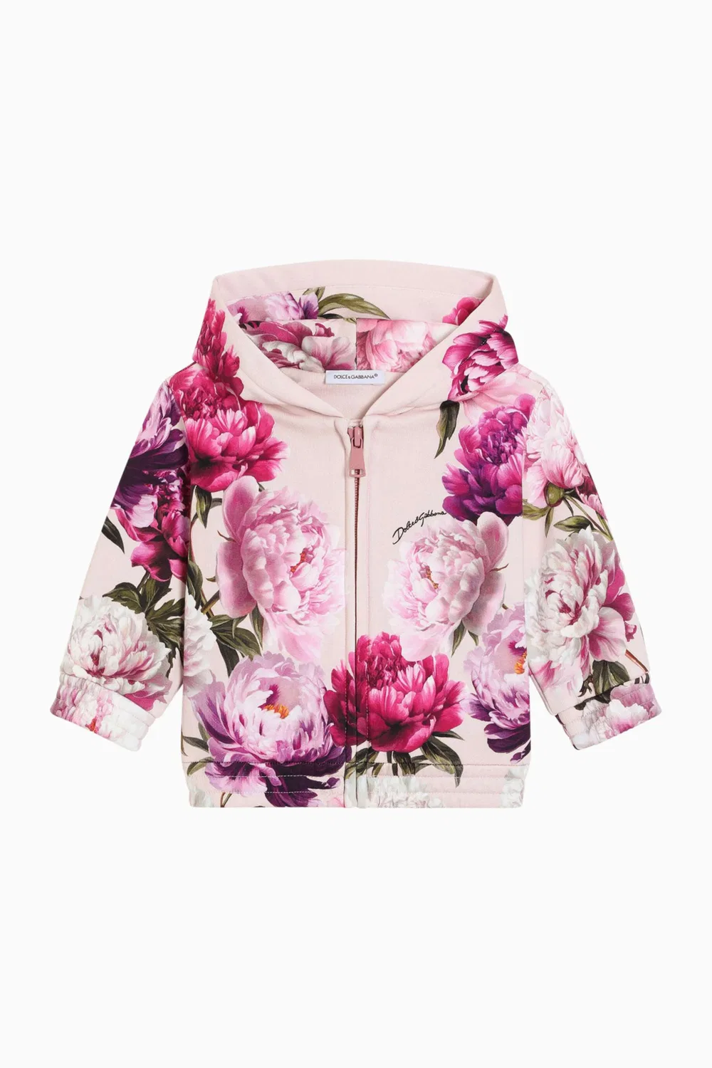Худи с принтом пионов хлопковое Dolce & Gabbana