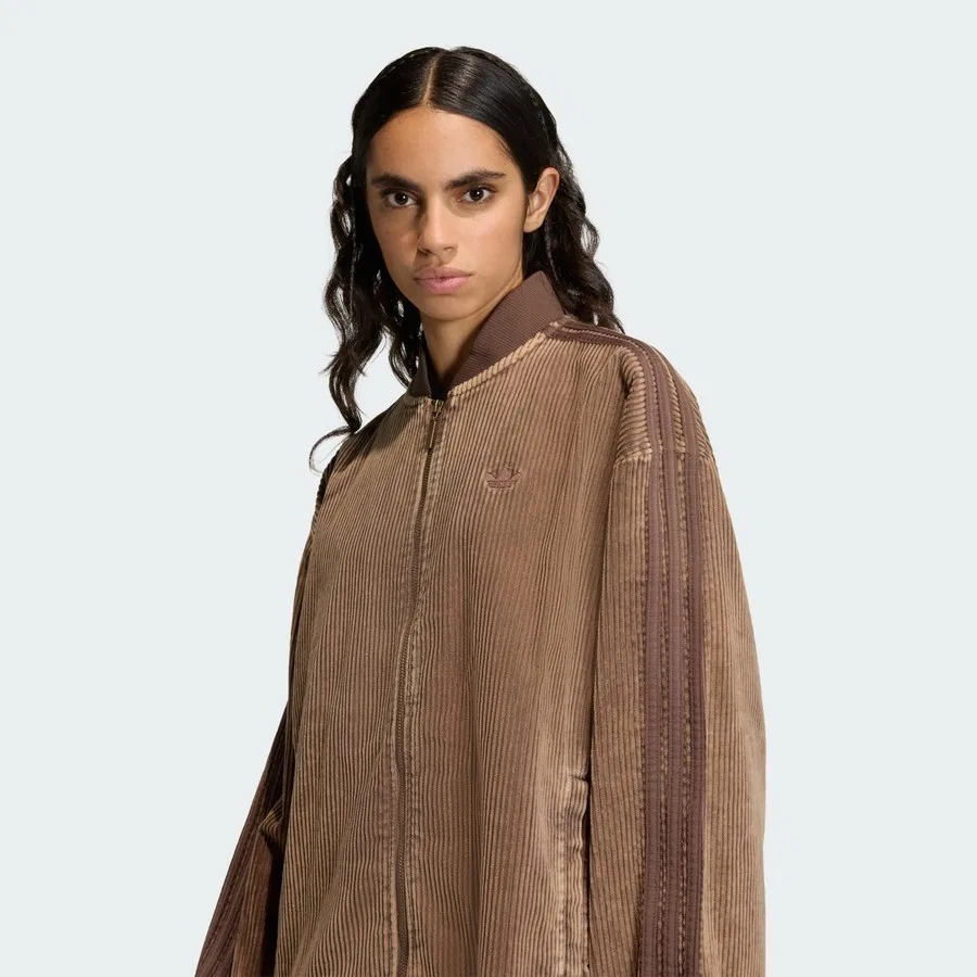 Куртка из вельвета с длинным рукавом adidas Originals Corduroy SST, Коричневый — фото 4