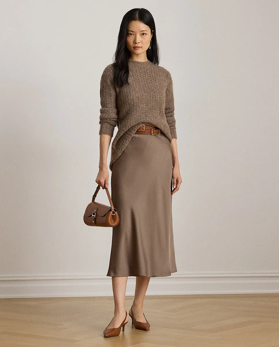 

Оверсайз женский свитер с круглым вырезом Lauren Ralph Lauren, серо-коричневый