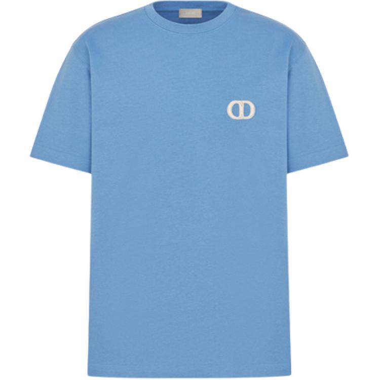 

DIOR Футболка мужская синяя, Синий, DIOR Футболка мужская синяя