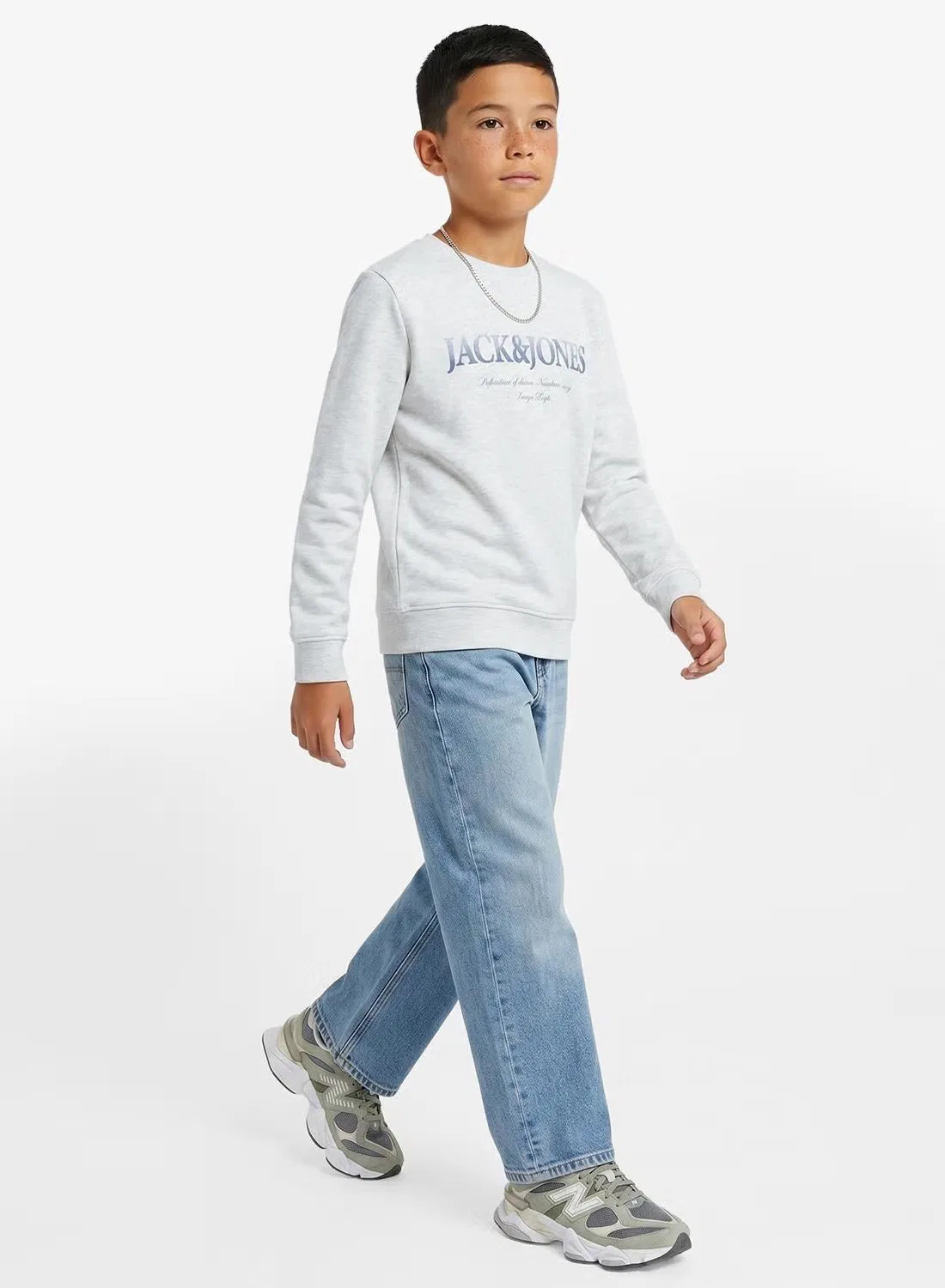 Свитшот с принтом Daytona Jack & Jones Junior, белый меланж