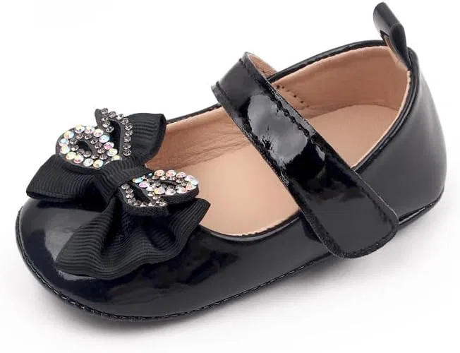 Детские туфли Мэри Джейн для девочек с бантом Princess Purepips, Black — фото 3