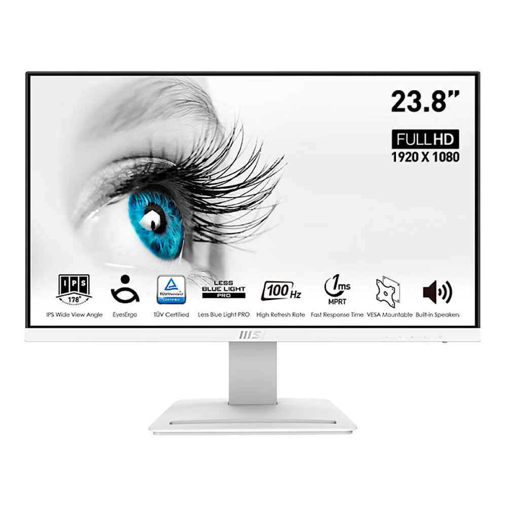 

Монитор MSI PRO MP243XW, 24", 1920x1080, 100 Гц, IPS, белый