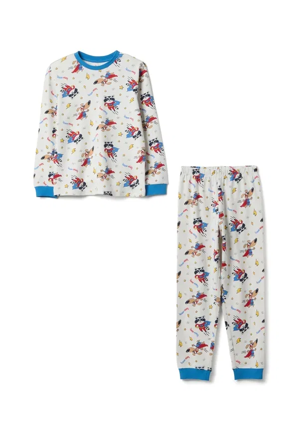 Комплект пижамы с принтом Regular fit with print set, Ovs, Optical White, белый