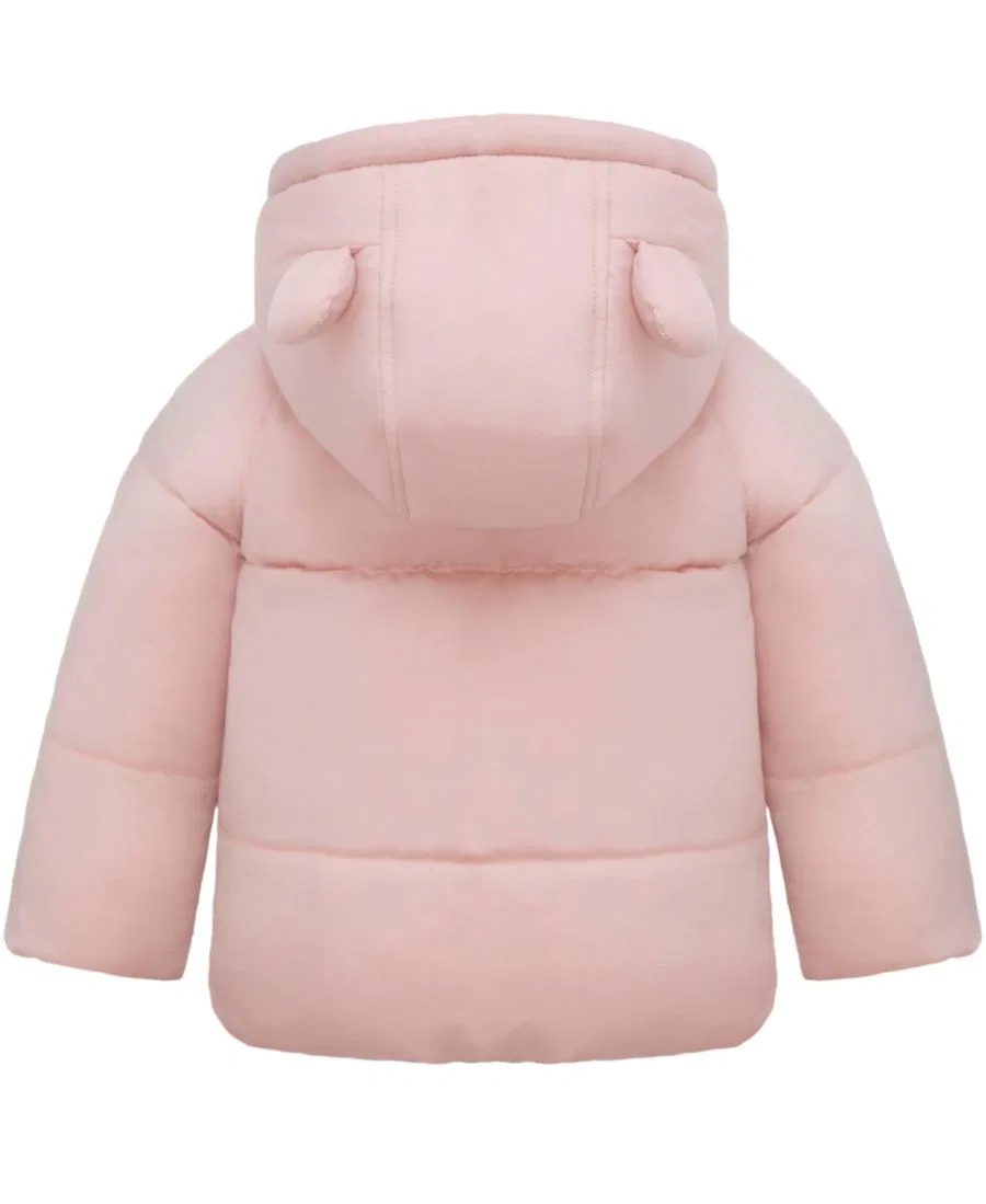 Куртка-пуховик с капюшоном и ушками мишки, модель Bear Ears Rokka&Rolla, Pink — фото 3