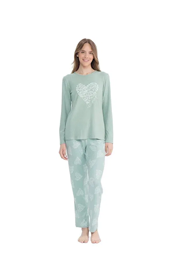 Женский хлопковый комплект пижамы U.S. Polo Assn., Mint