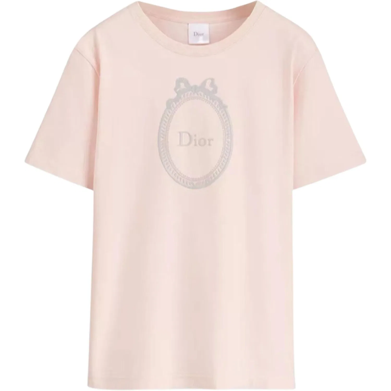 Женская футболка с круглым вырезом Pink DIOR