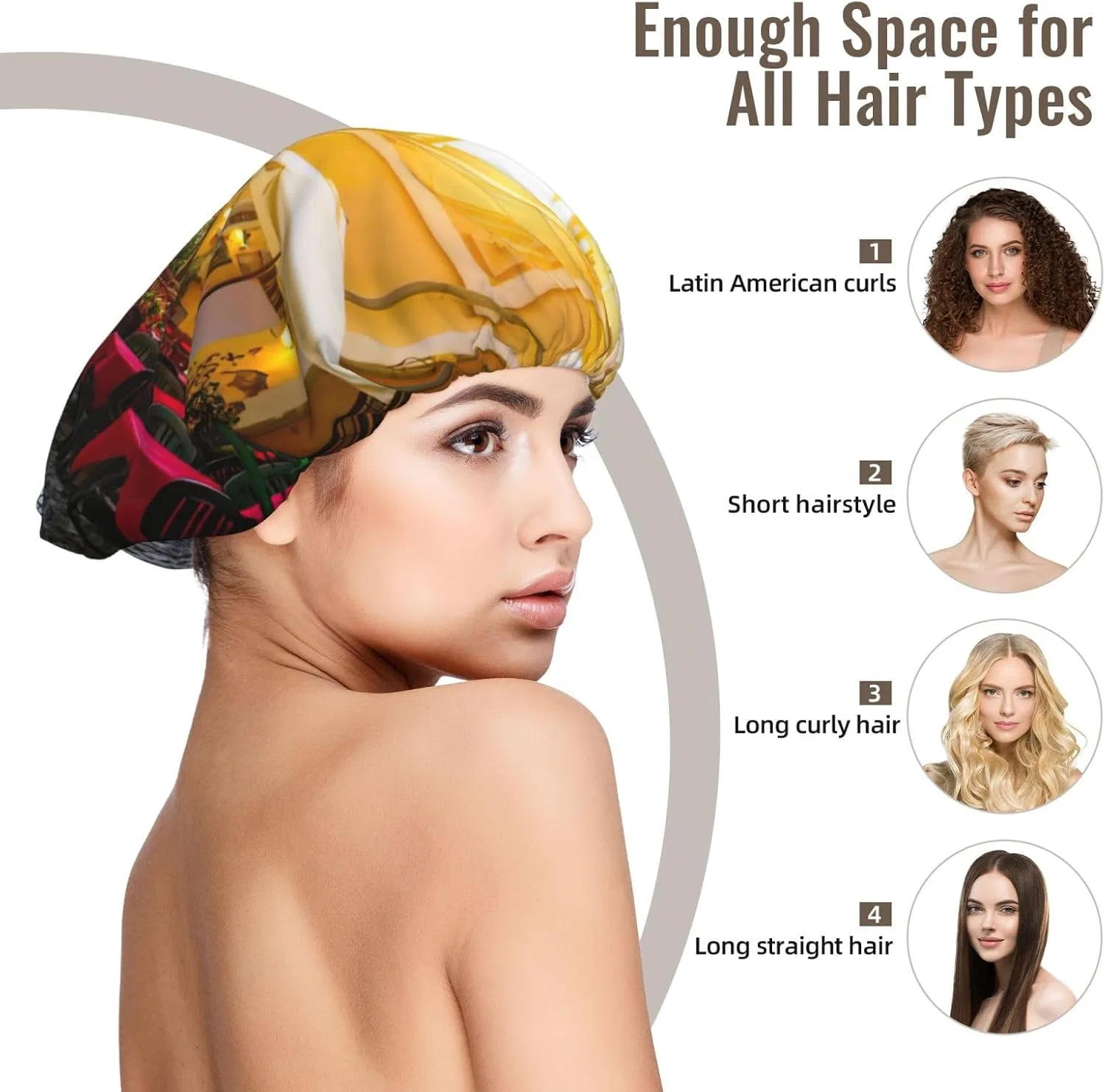 Шапочка для душа и сна Satin Bonnet, DEXNEL, Черный — фото 3