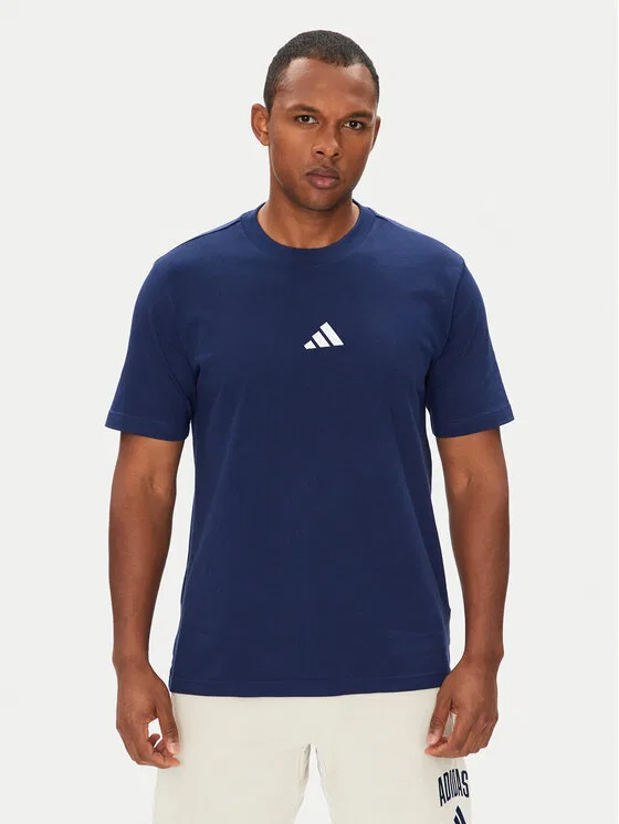 Футболка regular fit Essentials Small Logo Adidas, темно-синий