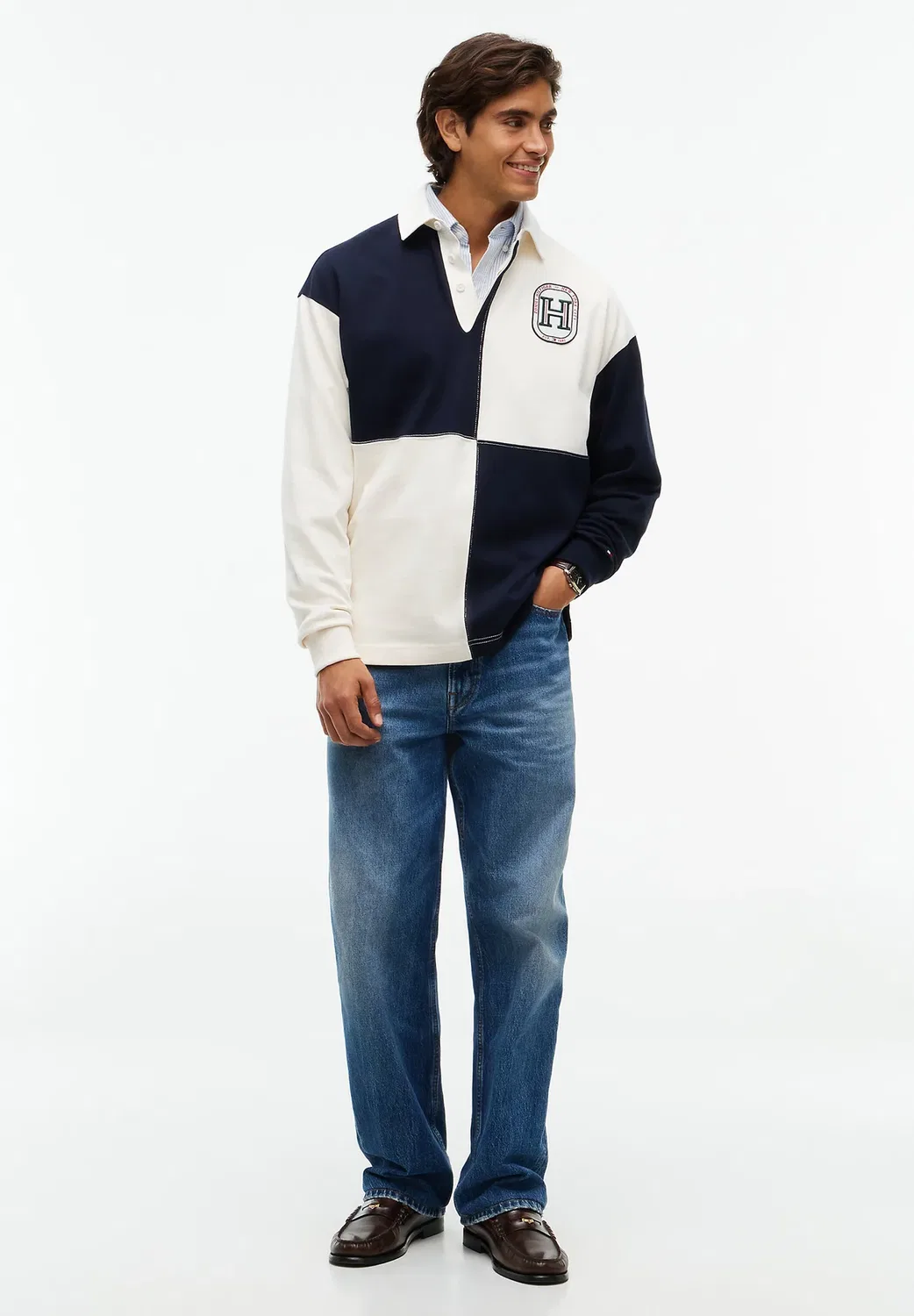 Поло-Рубашка в стиле университетской формы для регби Tommy Hilfiger, Ivory Petal — фото 2