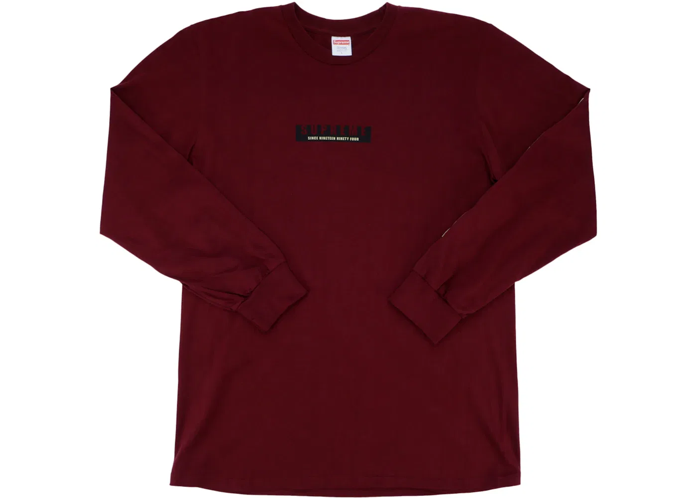 Мужская футболка с длинным рукавом Supreme Supreme 1994 LS Tee, Burgundy