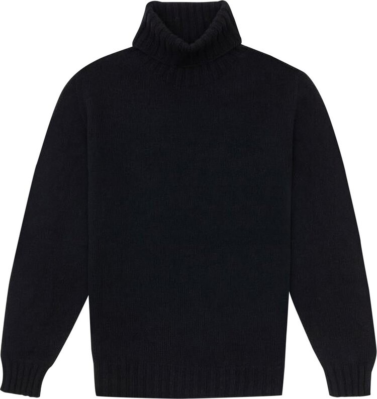 

Свитер Palm Angels Curved Logo Turtleneck Sweater 'Black/White', черный