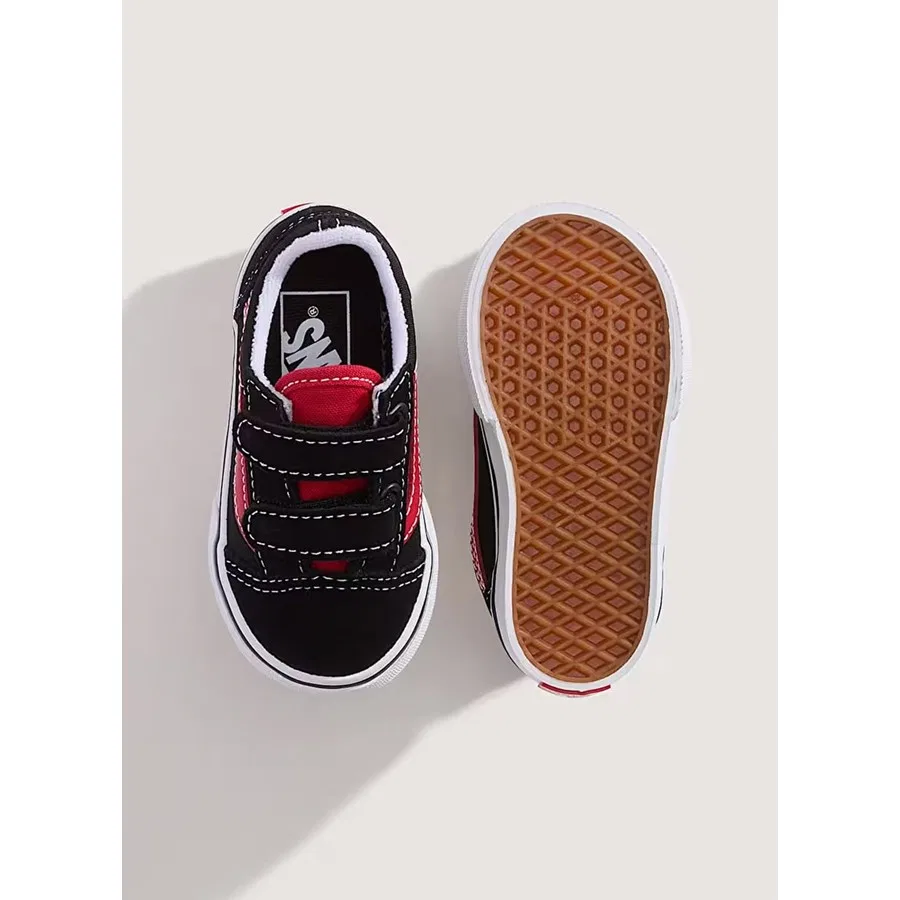 Детские кроссовки с принтом Old Skool V Vans, Черно-красный — фото 3