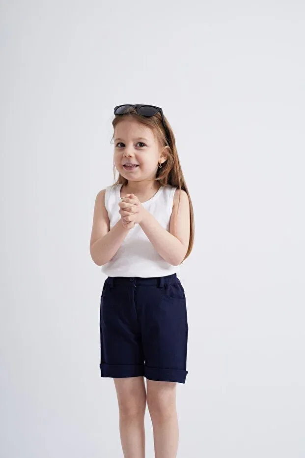 Детские шорты для девочек хлопковые Oliven The Kid, Navy Blue