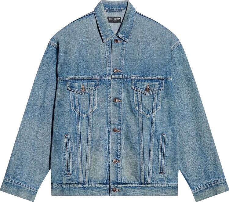 

Куртка Balenciaga Large Fit Jacket 'Washed Light Blue', синий