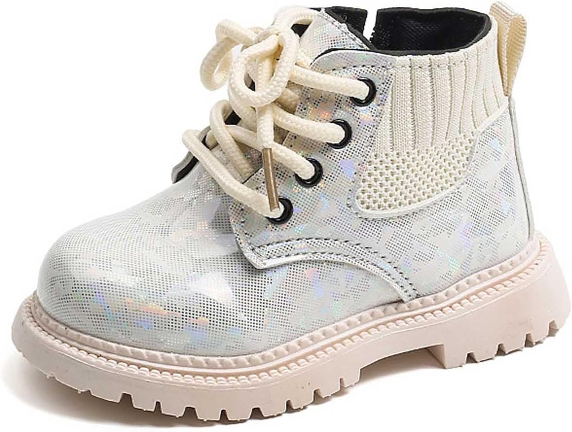 

Детские ботинки для девочек и мальчиков, боевые, для походов и снега, водонепроницаемые, с нескользящей подошвой, модные рабочие ботинки на щиколотку с шнуровкой и боковой молнией для маленьких и больших детей Generic, A02 Beige